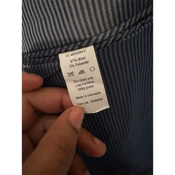 Calvin Klein Men's Slim Fit Blazer 47 Navy Blue Formal Two-Button